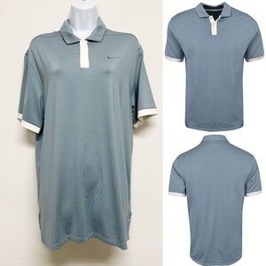 Nike Mens Aviator Gray Dri Fit Vapor Solid Golf Polo Size M